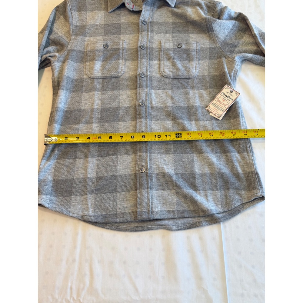 NEW Flag & Anthem Mens Grey Buffalo Plaid Stretch Flannel Shirt S - Picture 4 of 6